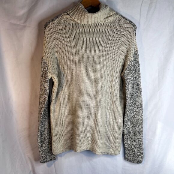 RD Style Cowl Neck Knit Two Tone Sweater Pullover Cozy Size Medium Casual Edgy - Picture 2 of 10
